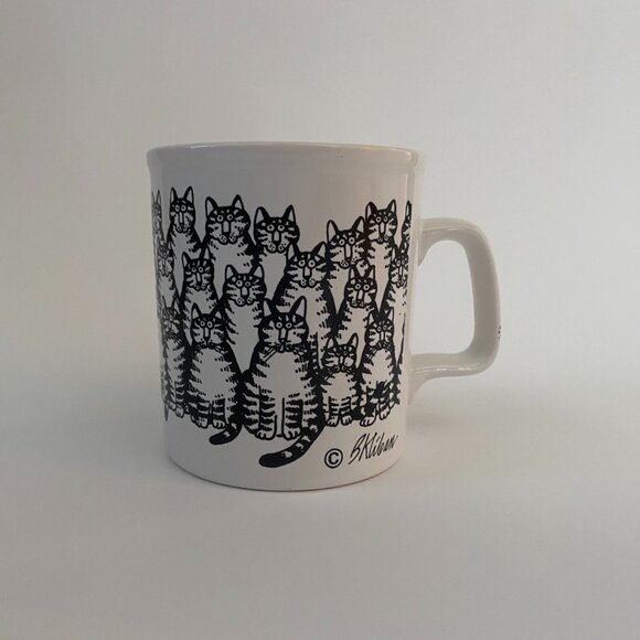 KLIBAN GROUP CAT COFFEE MUG KILNCRAFT STAFFORDSHIRE POTTERIES MADE IN ENGLAND - Picture 1 of 7
